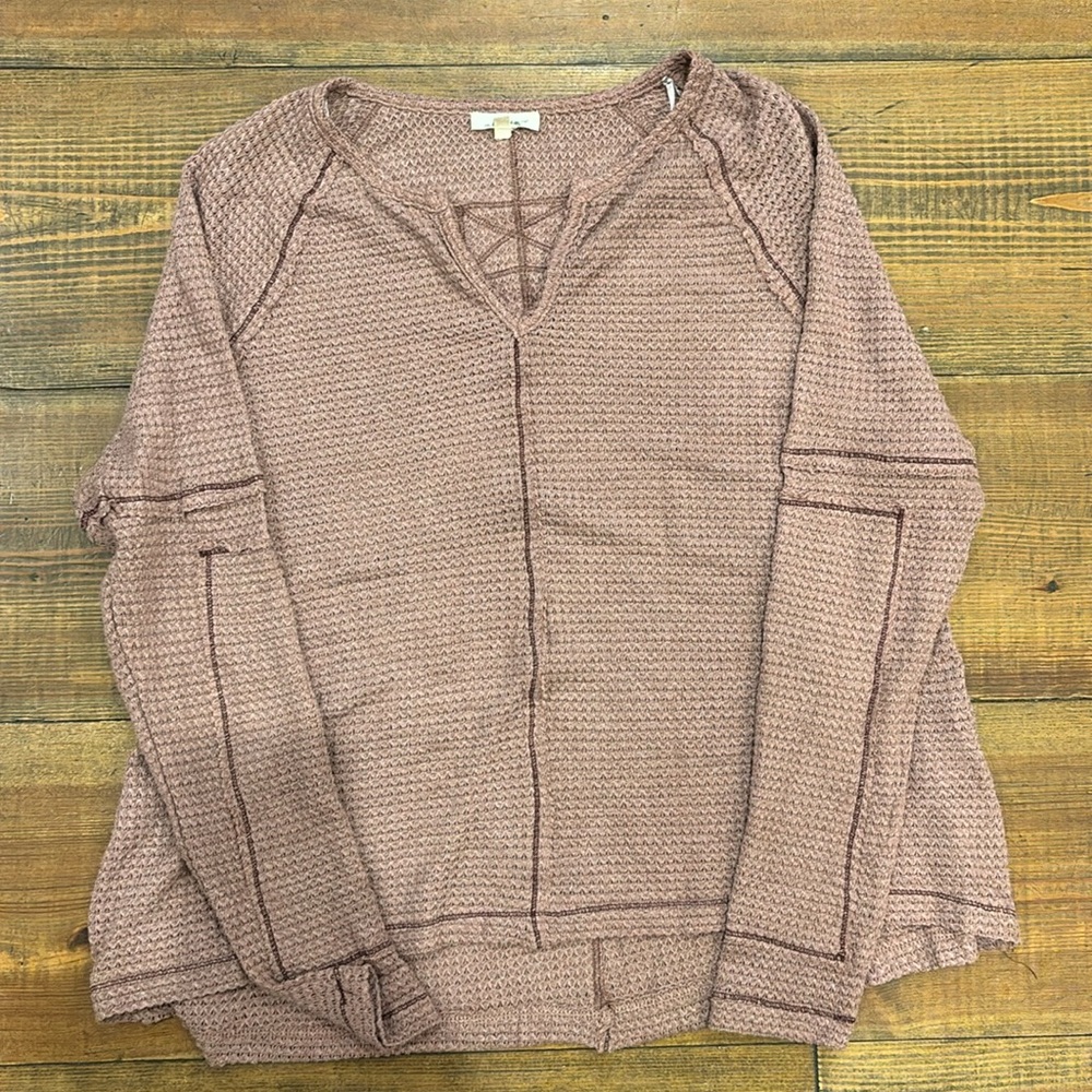 In loom long sleeve top